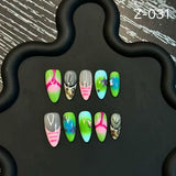 Handmade Press on Nails Patch Hottie Abbie Contrast Color Niche