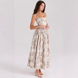 Elegant & Gentle Style Slimming Floral Spaghetti Strap Ethereal Dress