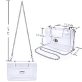 Women's Transparent evening Clutch Bag – Stylish Clear Crossbody Shoulder Bag with Removable Gold Chain Strap