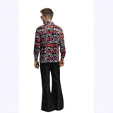 70s Disco Onesie Costume - Vintage Hippie Flower Power Jumpsuit for Couple Show & Theme Parties