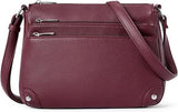 Small crossbody bag for women, shoulder bag multi-zip pocket bag, classic function messenger bag