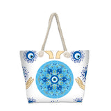 Evil Eye Beach Bag – Portable Travel Handheld Tote, Casual Shoulder Purse, Large Vacation Shopper
