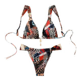 Sexy Bikini Print Strappy High end Sultry Swimsuit for Women