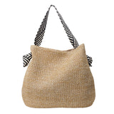 Large Woven Straw Tote – Women’s Beach Shoulder Bag, Vacation Handbag & Crossbody Purse