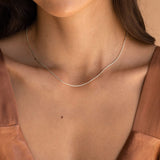 14K Gold Plated Herringbone Choker Necklace - Dainty Thin Snake Chain Layered Jewelry for Women