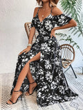 Floral Asymmetrical Maxi Dress
