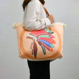 Fashion Large Tote Bag – High-Aesthetic Printed Handbag, Ethnic Style Travel Shoulder Shopper