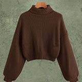 Turtle Neck Sweater Elegant Long Sleeve
