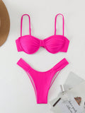 Bikini sexy solid color swimsuit women split swimsuit women bikini