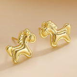 Luxury Festive Pony Stud Earrings Lucky "Rich Immediately" Fashion Earrings