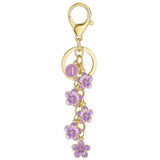 Initial Keychain Flower Charms for Key Cute Letter Keyring Bag Charm 26 Letter Flower Cherry Blossom Daisy Keychain