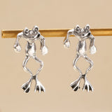 Personality Punk Frog Stud Earrings Detachable Cute 3D Animal Earrings