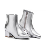 Chunky Heel Ankle Boots with Zipper