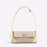 Small shoulder purse, female design retro armpit bag, canvas splicing shoulder crossbody bag