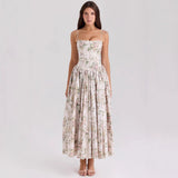 Elegant & Gentle Style Slimming Floral Spaghetti Strap Ethereal Dress