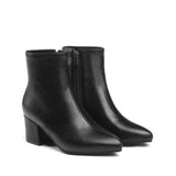 Chunky Heel Ankle Boots with Zipper