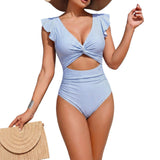 One Piece Ruffled Swimsuit Tummy Control High Waist Bathing Suit for Bikini