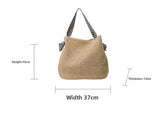Large Woven Straw Tote – Women’s Beach Shoulder Bag, Vacation Handbag & Crossbody Purse