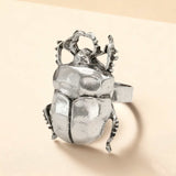 Creative Metal Beetle Ring Cute Cartoon Insect Index Finger Ring Geometric Pinky Ring
