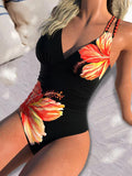 Women's Floral Print One-Piece Swimsuit Backless Push Up Slimming Sexy Bathing Suit Hot Sale