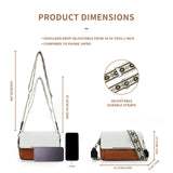 Women's small crossbody bag with flaps, multifunctional small square bag, wide shoulder strap mail carrier women's bag contrasting colors