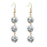 Rhinestone Football & Rugby Earrings for Women - Sparkling Sports Fan Dangle Drop Stud Earrings