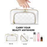 Chessboard double pillow cosmetic bag, multifunctional waterproof toilet bag, makeup bag with compartments,