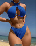 Solid Color Multi Color Sexy Quality Bikini Strappy Two Piece Set