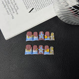 Duck Beak Pearl Shell Ocean 3D Carving White HandmadePress on Nails Batch