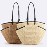 Handwoven Large Tote – Designer Beach Bag, Daily Casual Vacation Purse, Versatile Women's Accessory