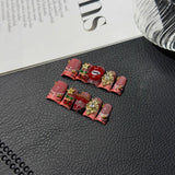 Original Sweet Cool Duck Beak Crimson Lips Cherry Handmade Press on Nails Wholesale