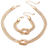 Niche Design Metal Knot Wrapped Snake Chain Bracelet Set Luxury Accessory