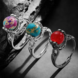 Vintage Natural Stone Open Ring Minimalist Fashion All-Match Band