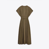 Summer women's solid color waist dress temperament commuter slim dress