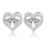 Sterling Silver Birthstone Heart Earrings