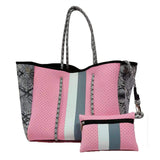 Neoprene Perforated Tote Set – Mother-Child Beach Bag, Water-Resistant Gym & Swim Duffle