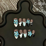 Cross-hot-selling sheet French three-dimensional engraved fake nail patch removable