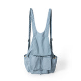 Bag women lightweight nylon backpack purse, pleated multi-pocket large capacity backpack, beige backpack lightweight