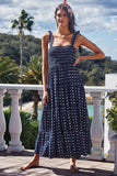 Sleeveless Floral Print Long Suspender Dress - Spice Girl Inspired A-Line Sundress for Tea Party & Casual Wear