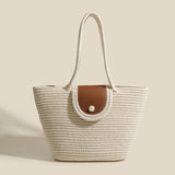 Large capacity hobo tote bag, beach bag weaving, bag women's woven handbag, casual vegetable basket bag shoulder bag