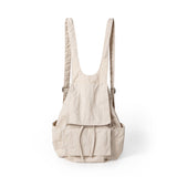 Bag women lightweight nylon backpack purse, pleated multi-pocket large capacity backpack, beige backpack lightweight
