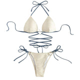 Two Piece Hard Cup Bikini Women's Swimsuit Backless Bathing Suit
