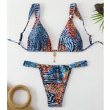 Sexy Bikini Print Strappy High end Sultry Swimsuit for Women