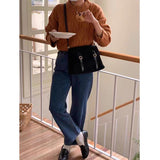 Mailman bag female, suede retro matte crossbody, shoulder crossbody bag