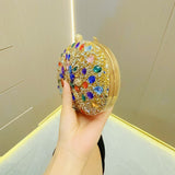 Clutch Purses for Women Evening Bag Nude Purse Luxury Handbag Bride Wallet Glitter Multicolor Rhinestone Bags
