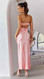 Women's Square Neck Corset Maxi Dress - Floral Printed High Waist A-Line Long Dress