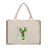 Cotton and linen canvas tote bag, printed letter tote bag, portable light handbag, gift shopping bag