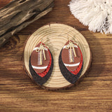 Sports Team Faux Leather Earrings - Volleyball, Basketball, Football, Baseball Geometric Drop Dangle Earrings