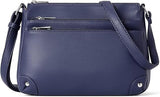 Small crossbody bag for women, shoulder bag multi-zip pocket bag, classic function messenger bag