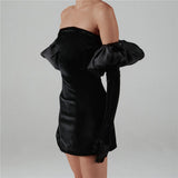 Women's Velvet Wrap Mini Dress - Sexy Backless & Off-Shoulder Party Dress
